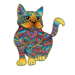 Regenboog Houten Puzzel Kat