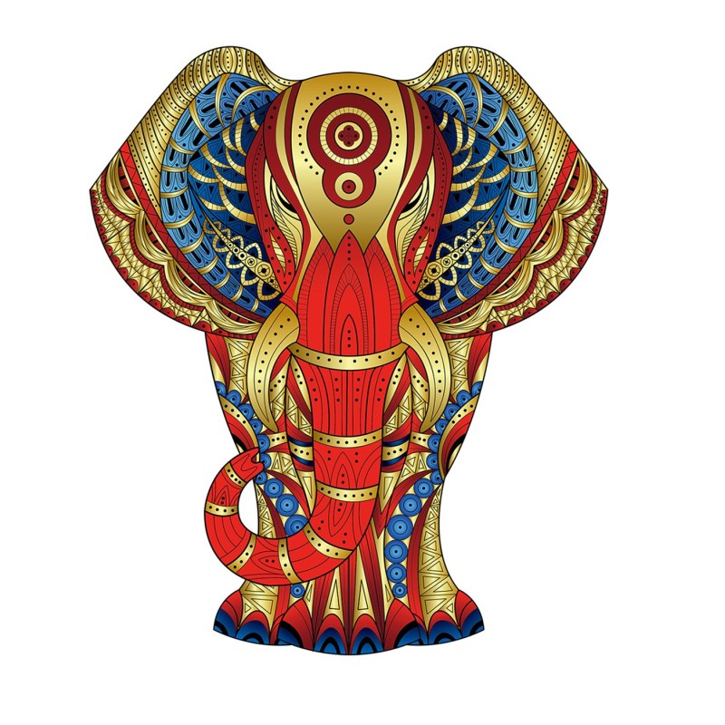 Regenboog Houten Puzzel Olifant