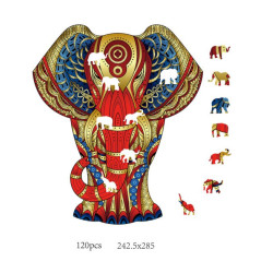 Regenboog Houten Puzzel Olifant
