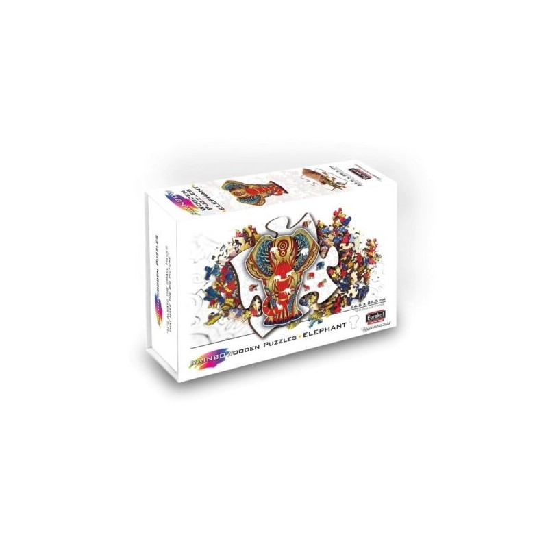 Regenboog Houten Puzzel Olifant