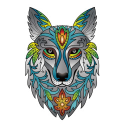 Regenboog Houten Puzzel Wolf