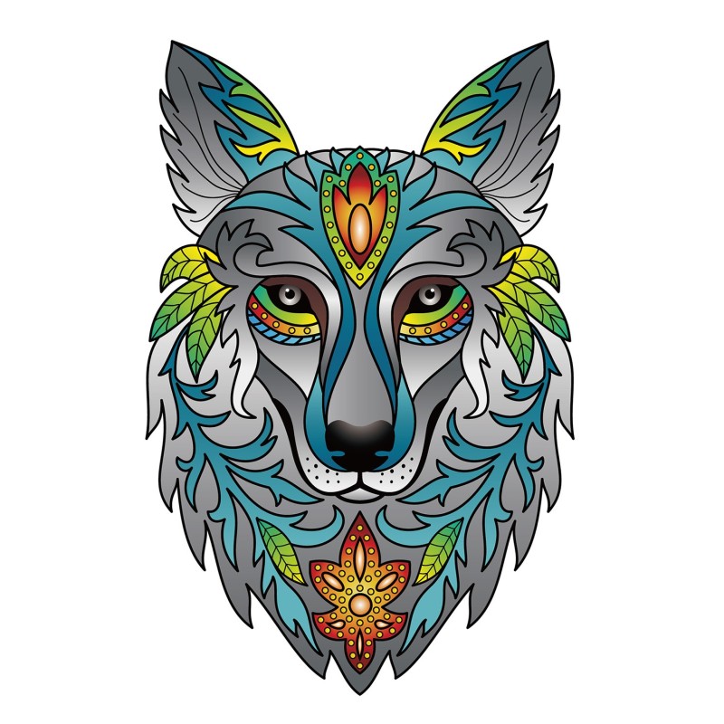 Regenboog Houten Puzzel Wolf