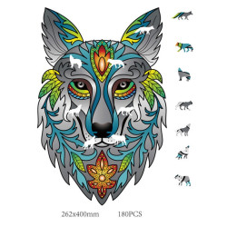Regenboog Houten Puzzel Wolf