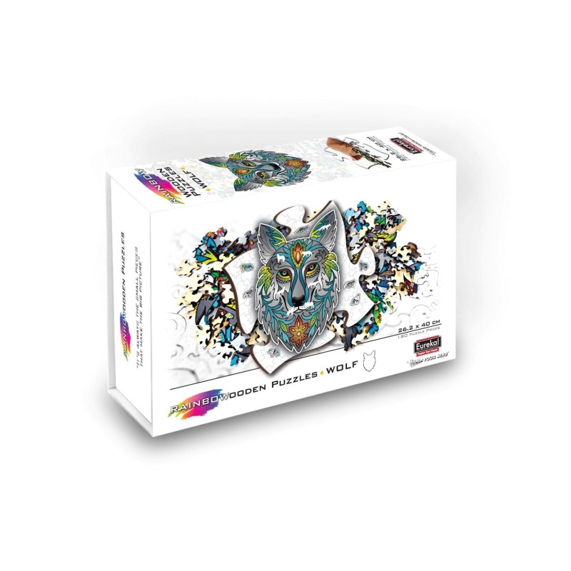 Regenboog Houten Puzzel Wolf