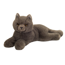 Knuffel Karthuizer Kat Liggend 36 cm