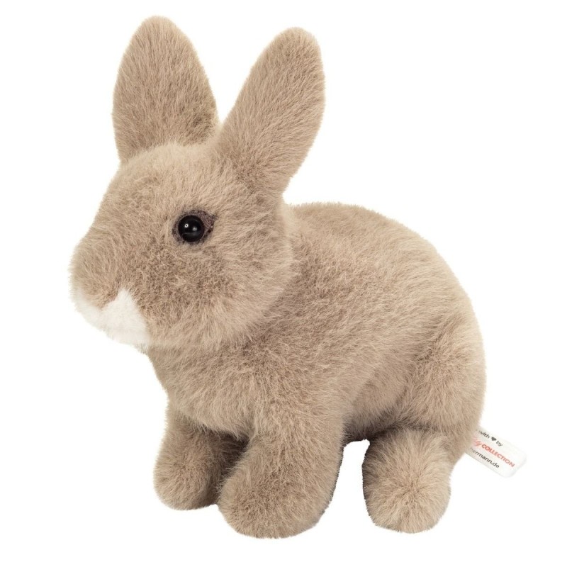 Knuffel Konijn Zittend Grijs 20 cm