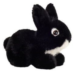 Knuffel Konijn Zittend Zwart 17 cm