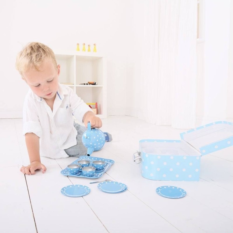 Theeservies in Koffer Blauw 15-delig