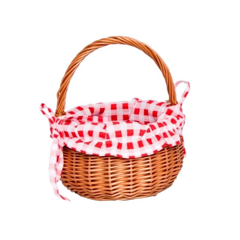 Rieten Mandje Rood Geruit