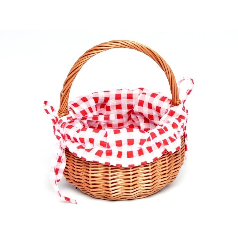 Rieten Mandje Rood Geruit