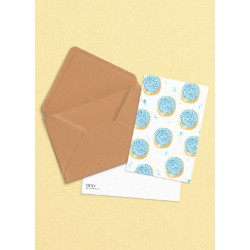 Postkaart Beschuit met Muisjes Blauw Postkaart Beschuit met Muisjes Blauw