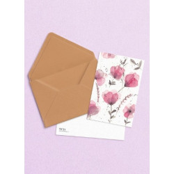 Postkaart Paarse Bloemen