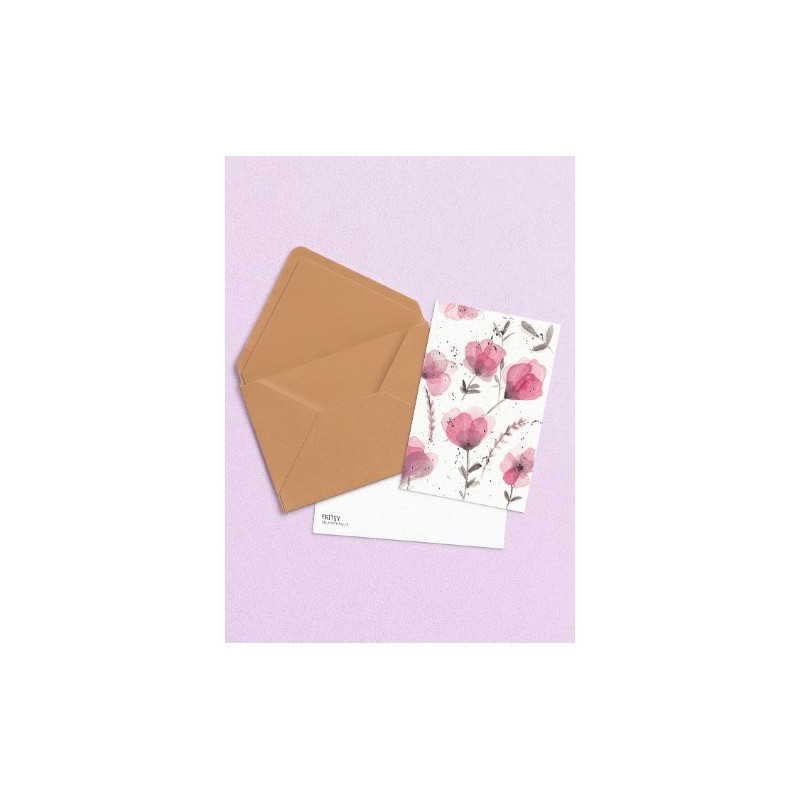 Postkaart Paarse Bloemen