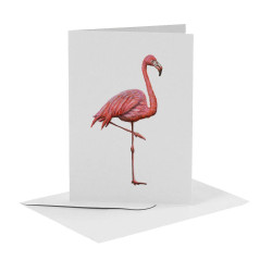 Wenskaart Flamingo