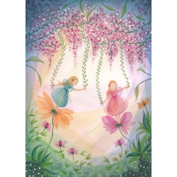 Postkaart Fairies with Flowers