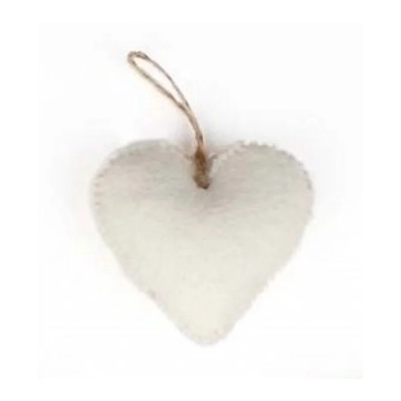 Hanger Vilten Hart Wit