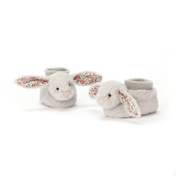 Slofjes Blossom Silver Bunny Booties Slofjes Blossom Silver Bunny Booties