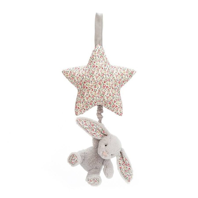 Muziekknuffel Blossom Silver Bunny Musical Pull Muziekknuffel Blossom Silver Bunny Musical Pull