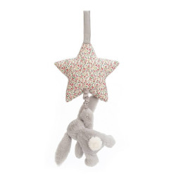 Muziekknuffel Blossom Silver Bunny Musical Pull Muziekknuffel Blossom Silver Bunny Musical Pull