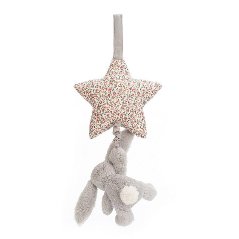 Muziekknuffel Blossom Silver Bunny Musical Pull Muziekknuffel Blossom Silver Bunny Musical Pull