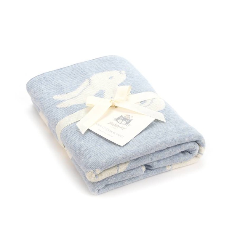 Deken Blue Bashful Bunny Blanket Deken Blue Bashful Bunny Blanket