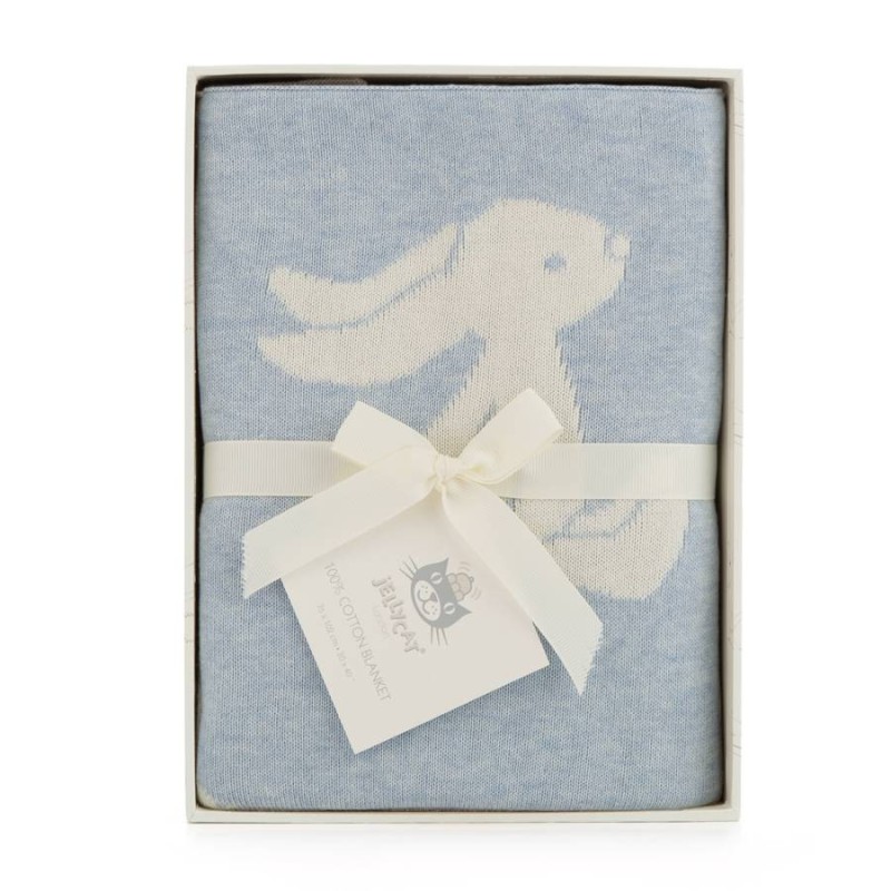 Deken Blue Bashful Bunny Blanket Deken Blue Bashful Bunny Blanket