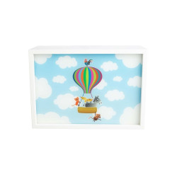 Wandlamp Rechthoekig Luchtballon Wit Hout