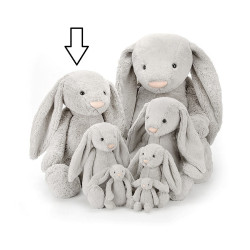 Knuffel Konijn Bashful Silver Bunny Huge