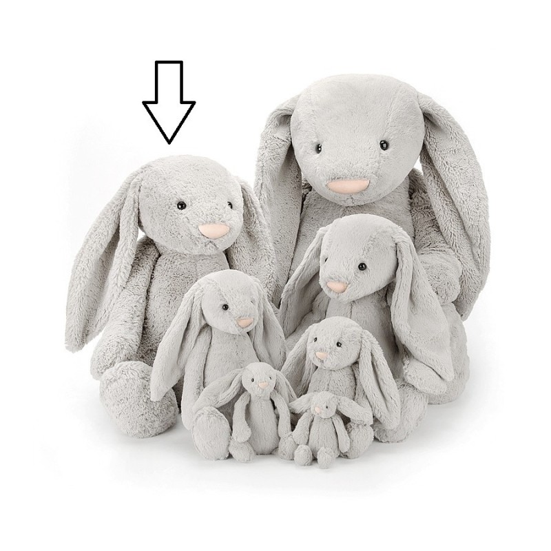 Knuffel Konijn Bashful Silver Bunny Huge