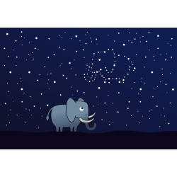 Motief Olifant Sterrenhemel Wandlamp Rechthoekig