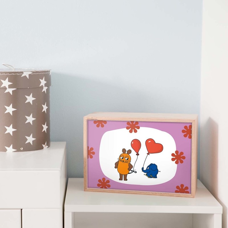 Motief Muis met Ballon Wandlamp Rechthoekig