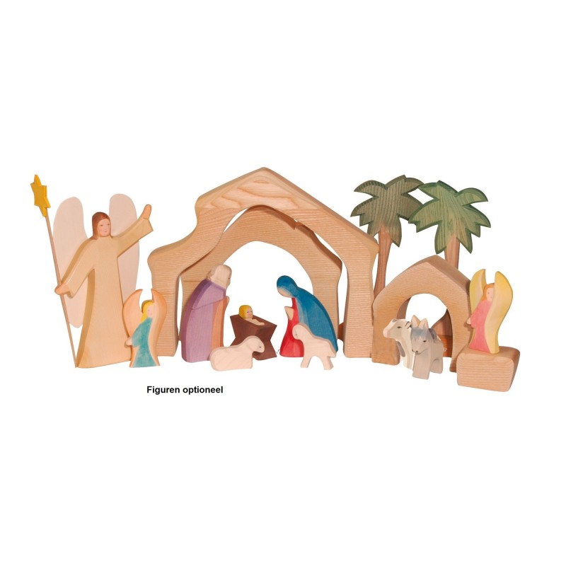 Kerststal Massief 4-delig 3300