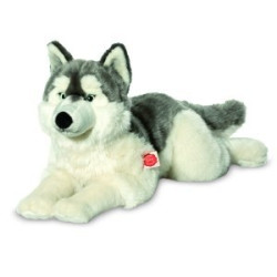 Knuffel Hond Husky Liggend