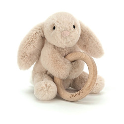 Knuffel Rammelaar Konijn Bunny Wooden Ring Toy