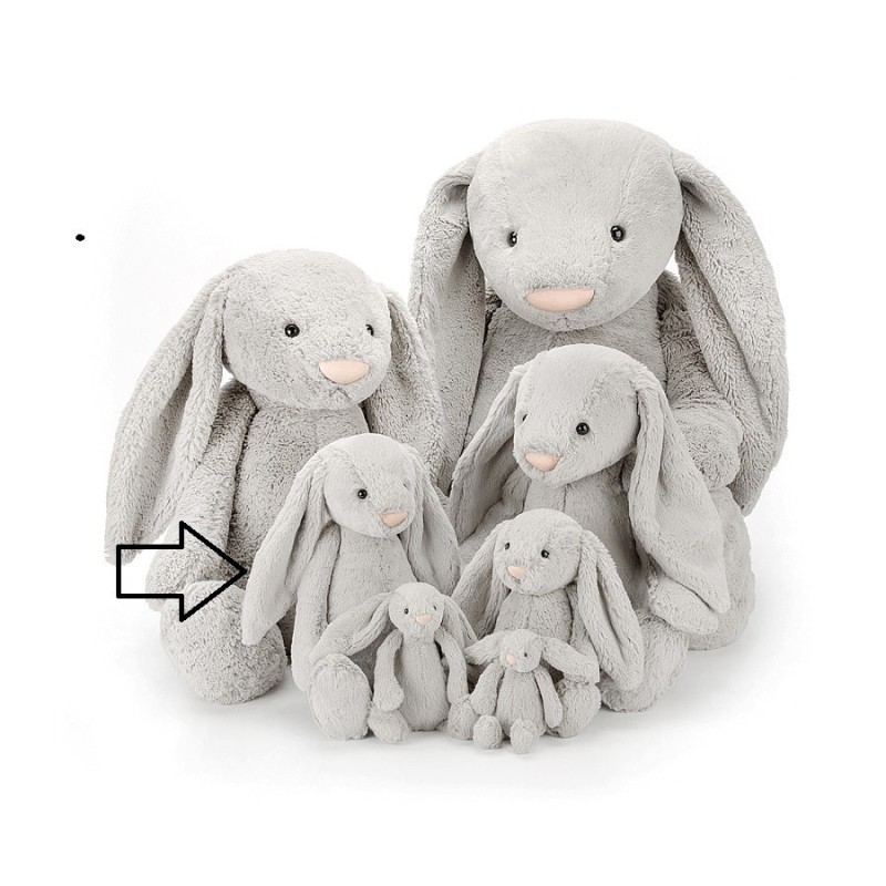 Knuffel Konijn Bashful Silver Bunny Medium