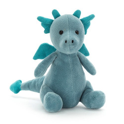 Knuffel Draak Little Puff Sapphire