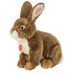 Knuffel Haas Zittend Donkerbuin 25 cm