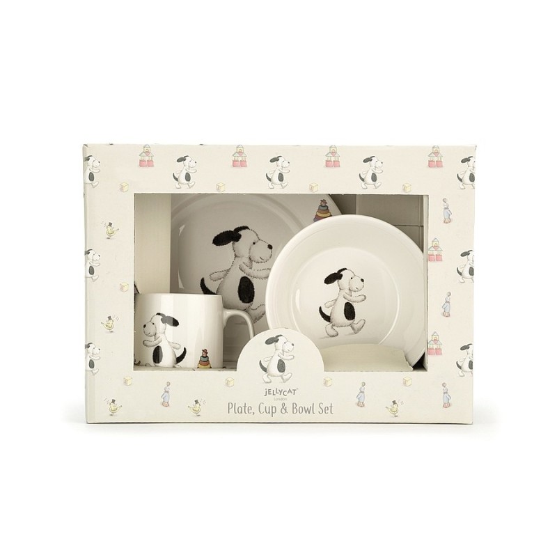 Servies Set Bashful Hond Kom, Kopje en Bord Servies Set Bashful Hond Kom, Kopje en Bord