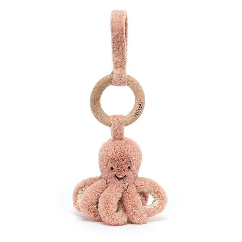 Knuffel Rammelaar Inktvis Odell Octopus Wooden Ring Toy Knuffel Rammelaar Inktvis Odell Octopus Wooden Ring Toy
