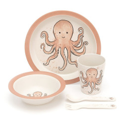 Servies Odell Octopus Bamboo Set