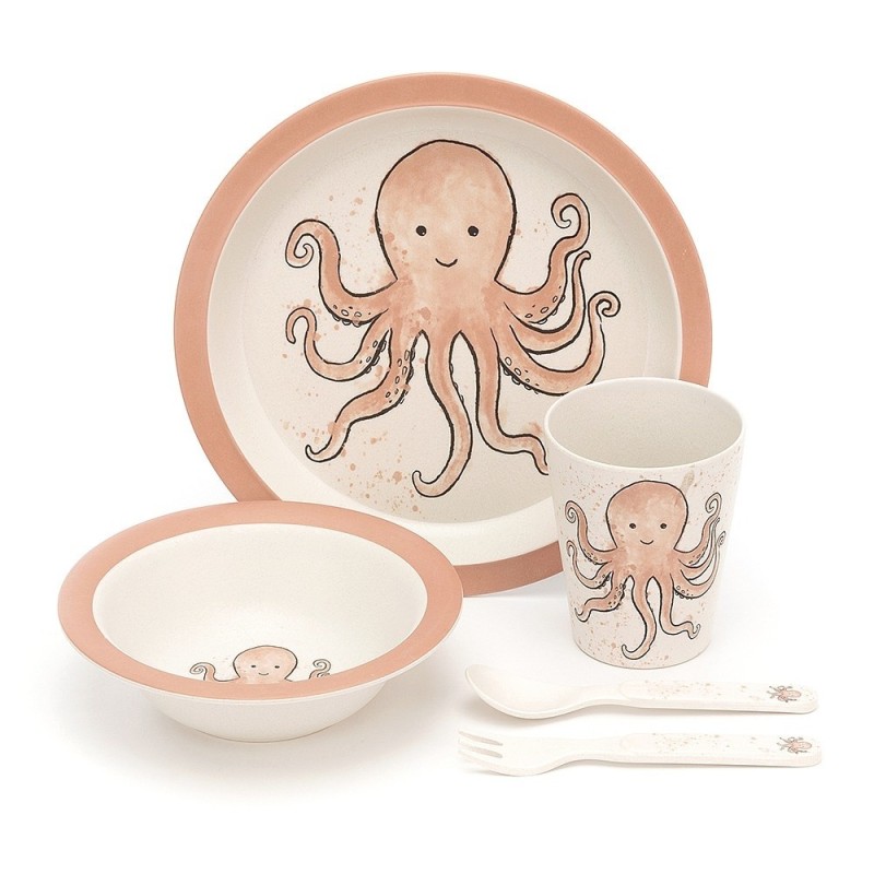 Servies Odell Octopus Bamboo Set Servies Odell Octopus Bamboo Set