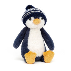 Knuffel Pinguin Bashful Bobble Hat Penguin Navy Knuffel Pinguin Bashful Bobble Hat Penguin Navy