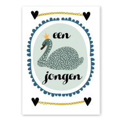 Wenskaart Een Jongen (zwaan)