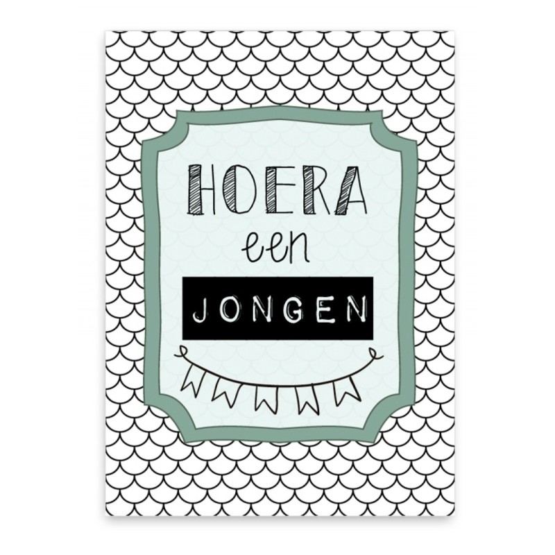 Wenskaart Hoera een Jongen