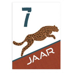 Wenskaart 7 Jaar Tijger