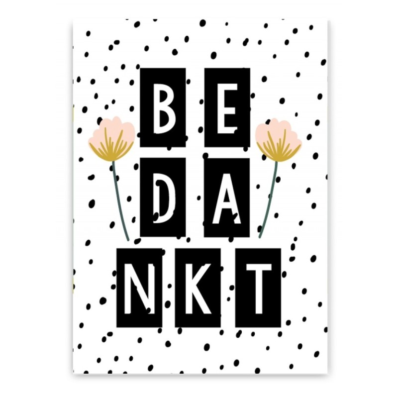 Wenskaart Bedankt