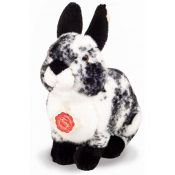 Knuffel Haas Zittend Zwart-Wit 22 cm