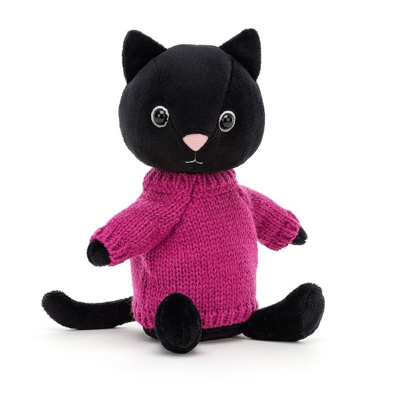 Knuffel Kat Kniten Kitten Fuschia Knuffel Kat Kniten Kitten Fuschia