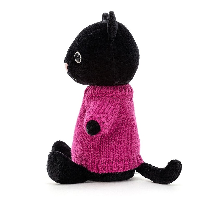 Knuffel Kat Kniten Kitten Fuschia Knuffel Kat Kniten Kitten Fuschia