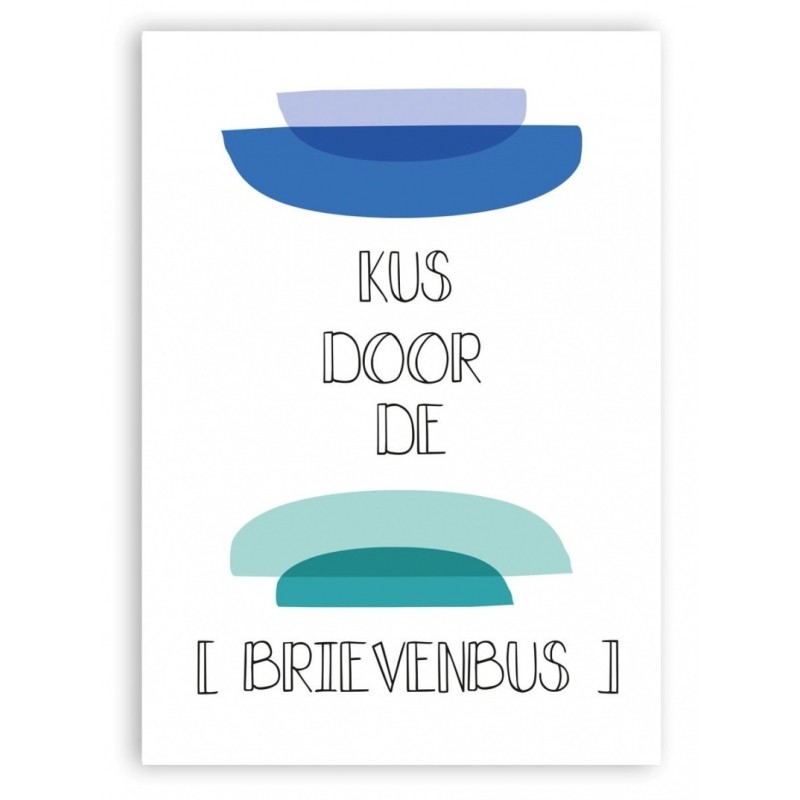 Wenskaart Kus door de brievenbus